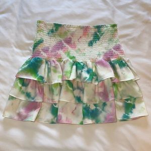 Amanda Uprichard Tiered Smocked Skirt